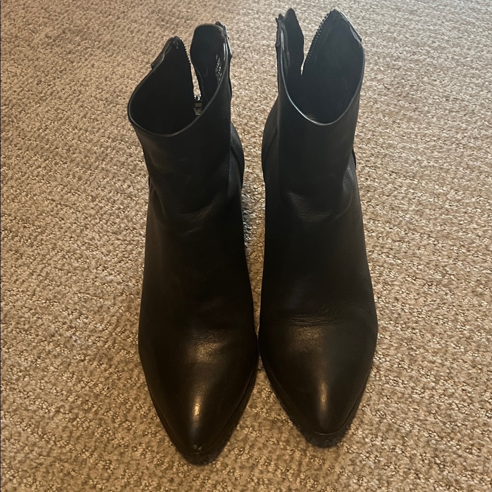 Steve Madden Black Leather Ankle Boots